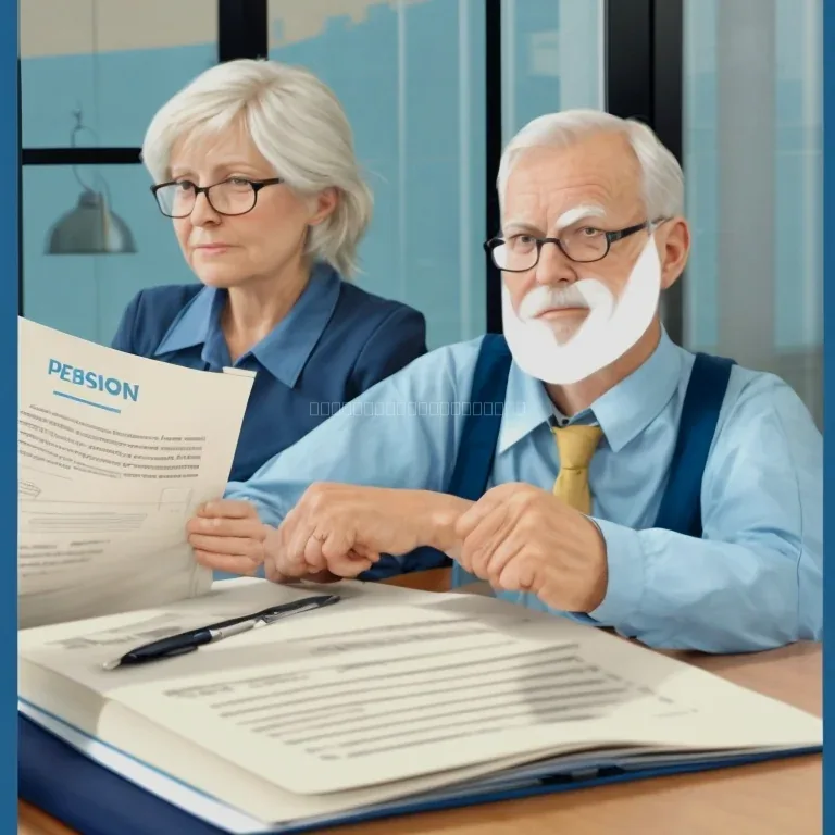 Elderly person reviewing pension documents with advisor